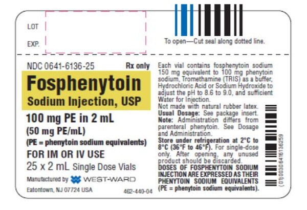 FOSPHENYTOIN 100MG PE-2 ML VL 25X2ML