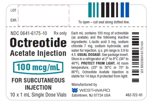 OCTREOTIDE ACETATE 100MCG-ML SDV 10X1ML