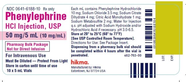 PHENYLEPHRINE HCL 50MG VL 10X5ML