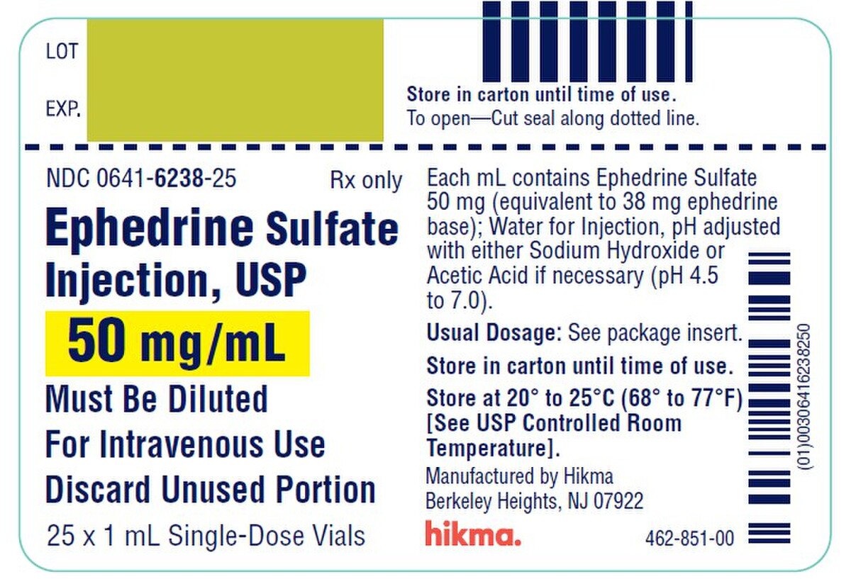 EPHEDRINE SULF 50MG SDV 25X1ML