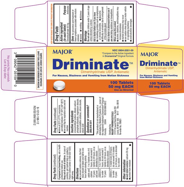 DRIMINATE 50MG TABLET BOXED 100CT