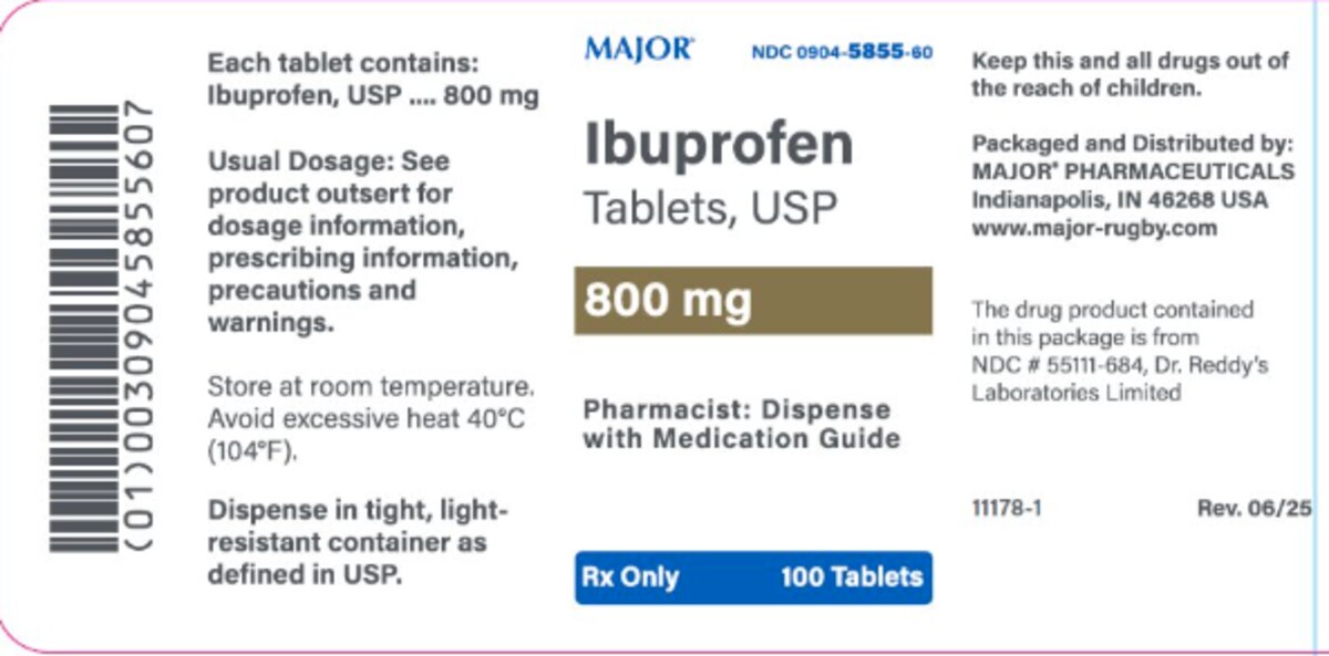 Ibuprofen 800 mg Tablets, 100 Tablets/Bottle
