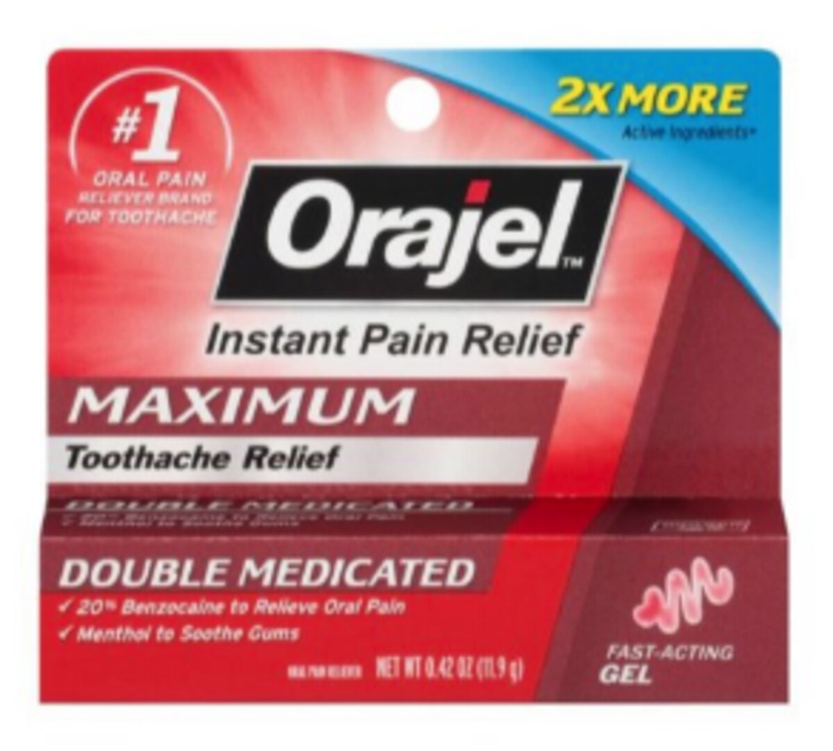 ORAJEL 3X MAX ORAL PAIN GEL 0.42OZ