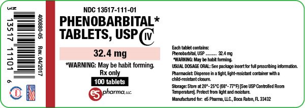 PHENOBARBITAL 32.4MG TAB 100