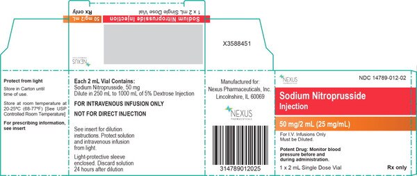 SODIUM NITROPRUSSIDE 50MG SDV 2ML