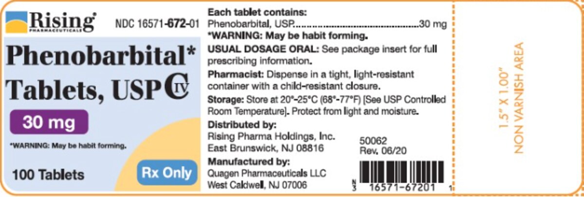 Phenobarbital 30 mg Oral Tablet, 100 Tablets/Bottle