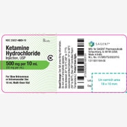 Sagent ketamine 50mg/mL 10x10mL