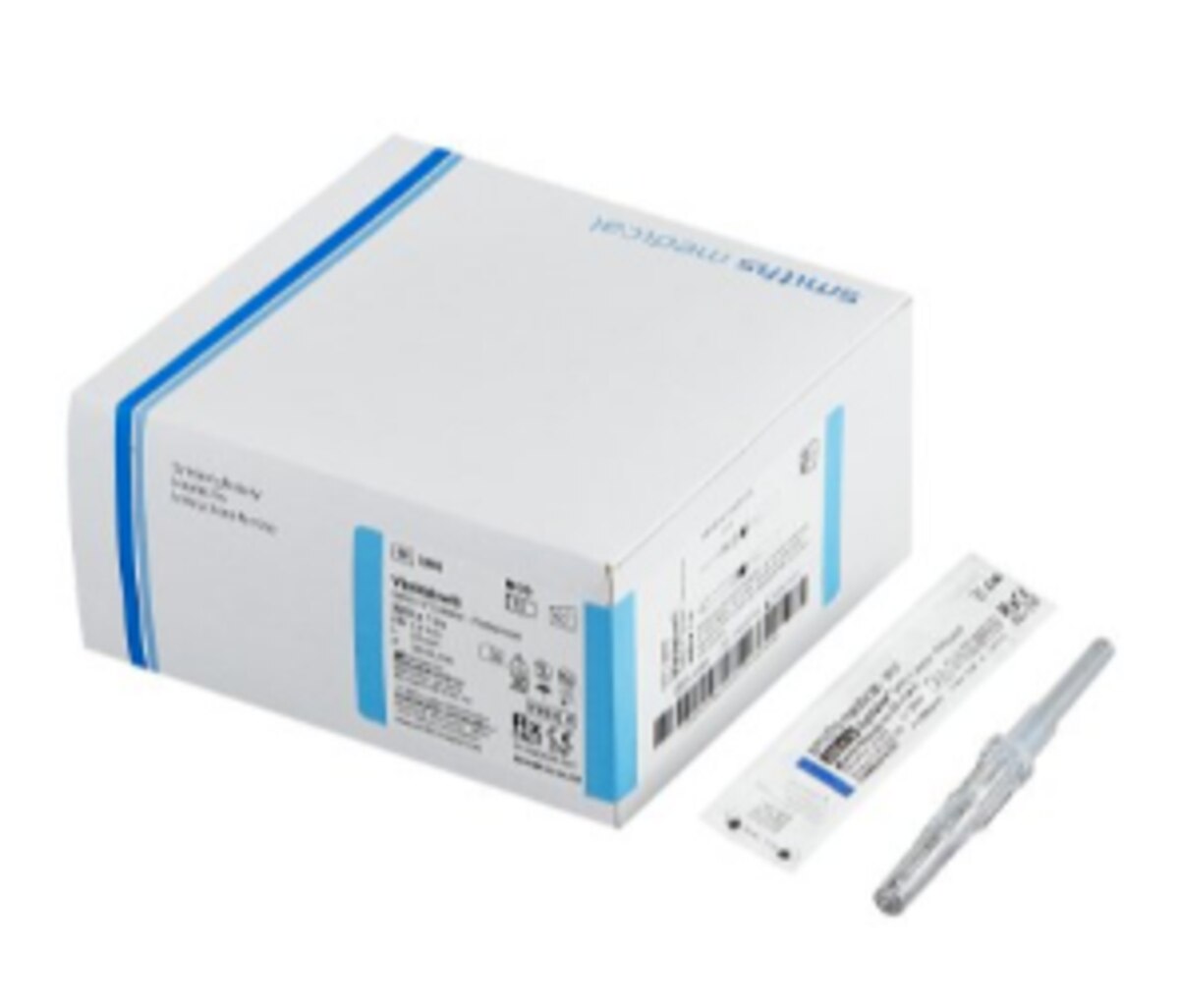 ViaValve Safety IV Catheter, 22G × 1 in, Blue, 50/Box