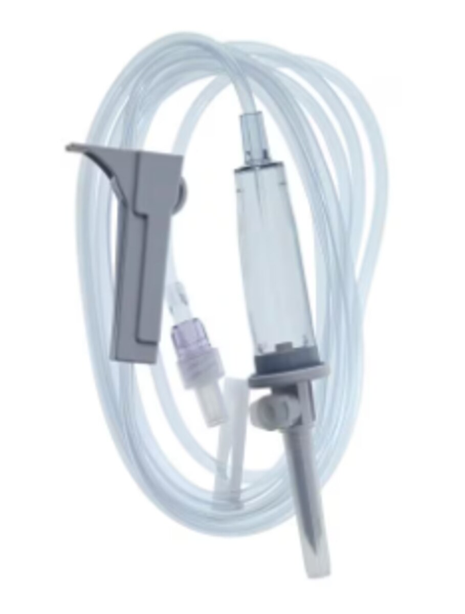 B. Braun Primary Gravity IV Administration Set standard gravity administration tubing without injection sites, one sterile set, catalog 352601 product image