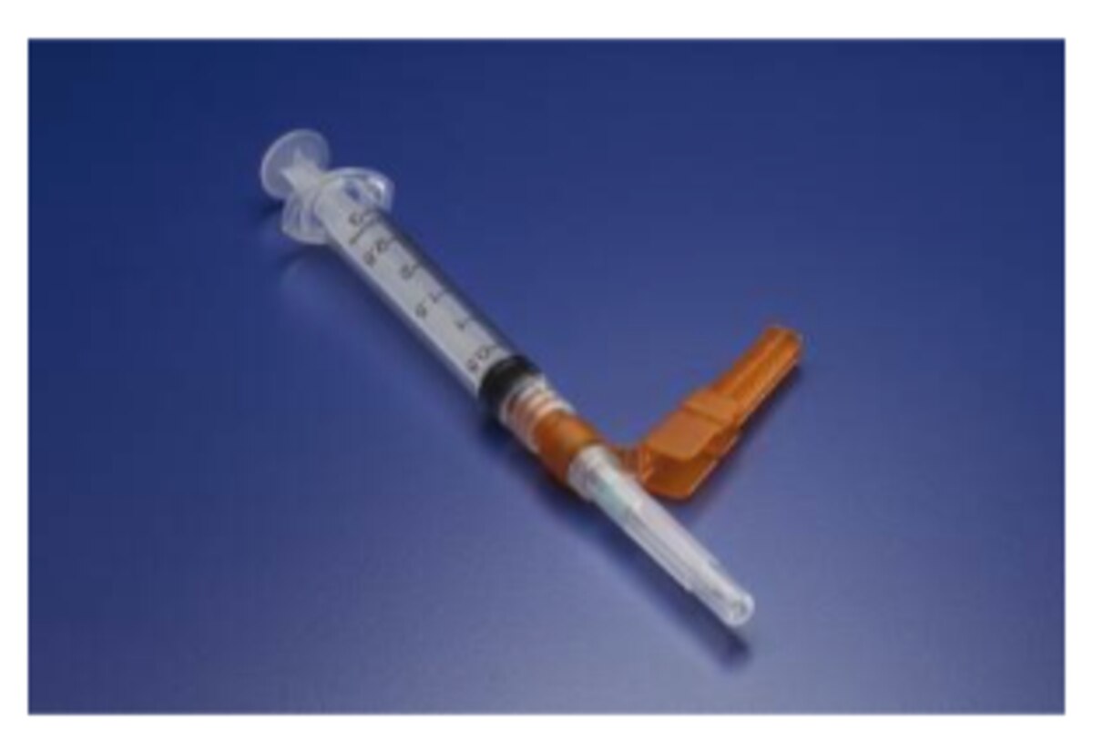 Jelco Needle-Pro Hypodermic Syringe with Needle, 3 mL, 23G × 1 in, 50/Box