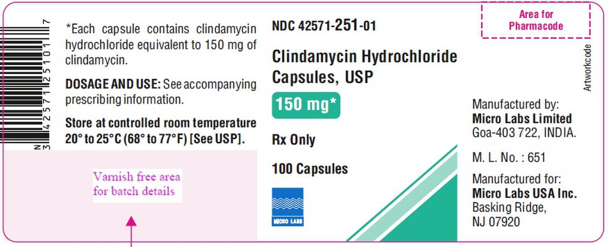 Clindamycin Hydrochlo 42571-0251-01