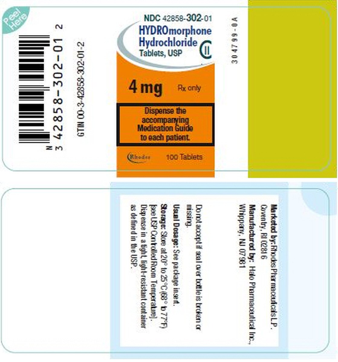Hydromorphone Hydroch 42858-0302-01