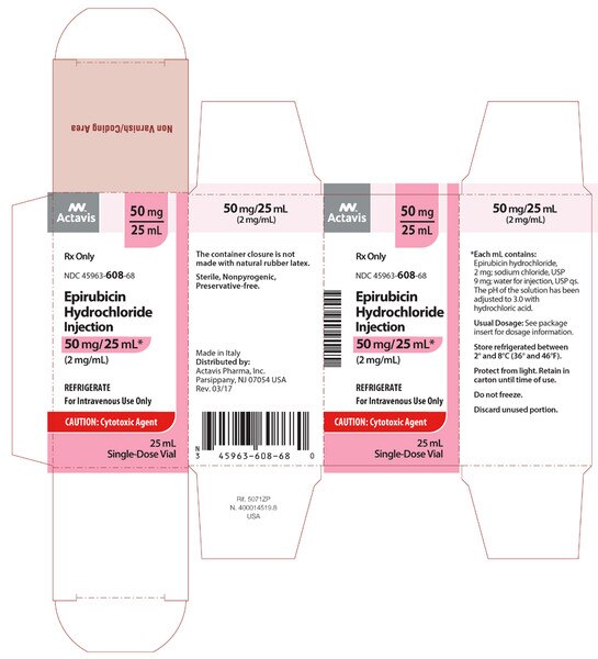 EPIRUBICIN HCL INJ 50MG/25ML SDV