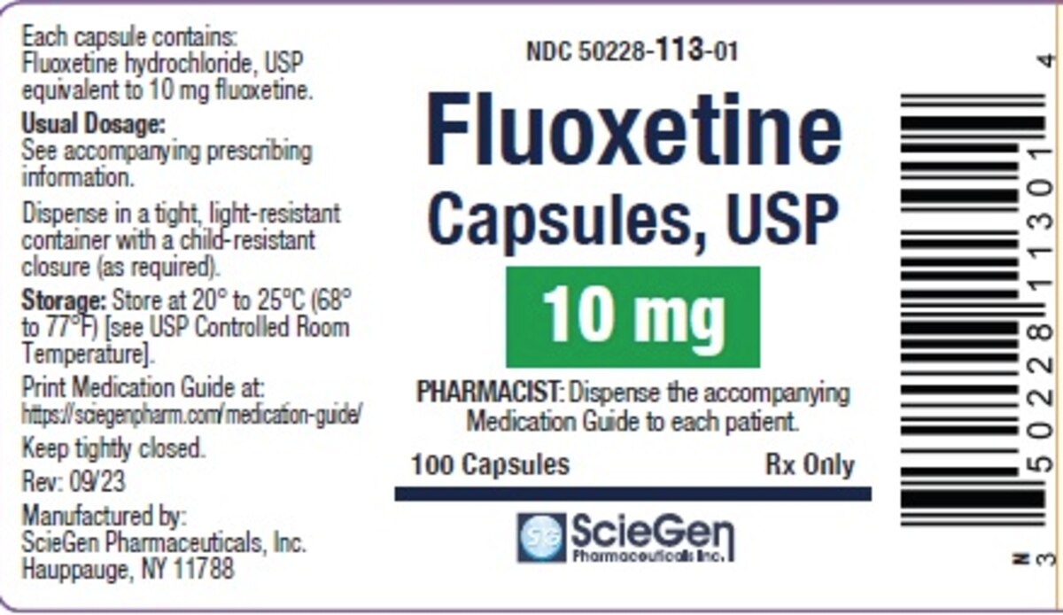 Fluoxetine 10 mg Capsule, 100 Capsules/Bottle