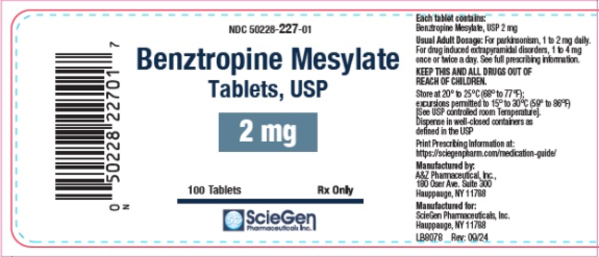 BENZTROPINE MESYLATE 2MG TAB 100