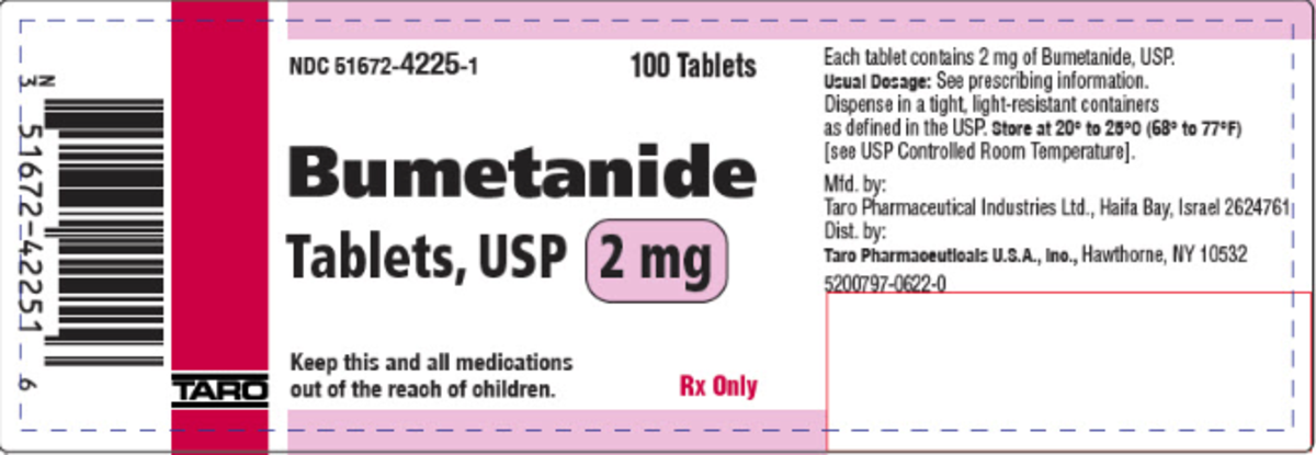 BUMETANIDE 2MG TAB 100