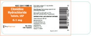 Clonidine hydrochloride — 0.1MG, Tablet, bottle of 100 tablets
