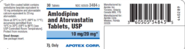 Amlodipine and Atorvastatin — 10-20, Film-coated tablet, bottle of 30 tablets