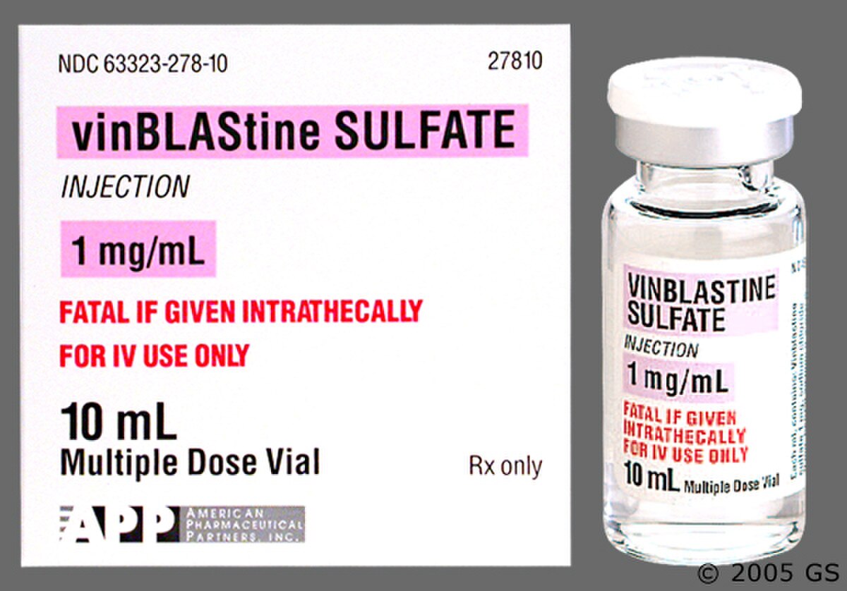 Vinblastine sulfate injection 1 mg/mL 10 mL multi-dose vial carton, NDC 63323-278-10