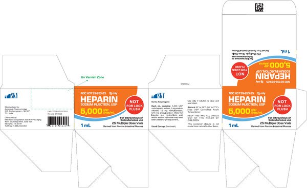HEPARIN SODIUM 5MU MDV 25X1ML