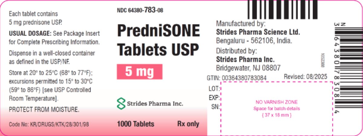Prednisone 5MG 64380-0783-08