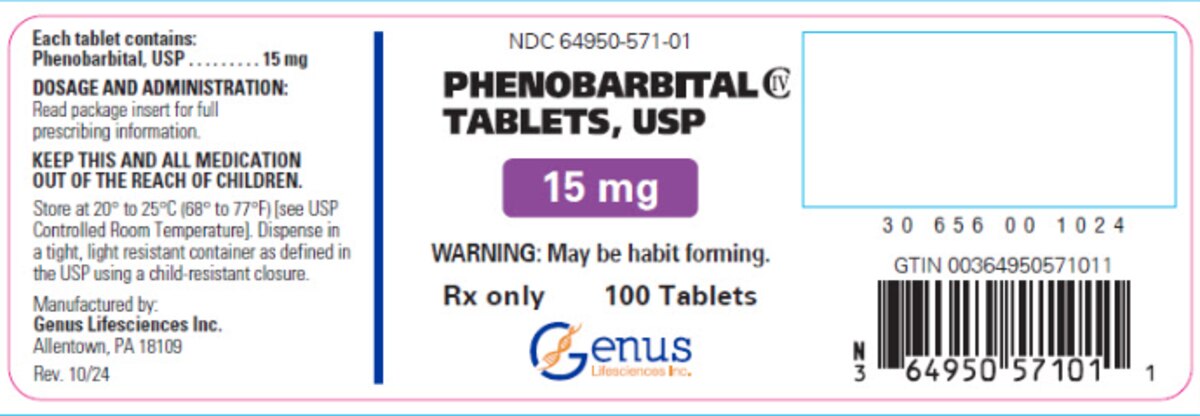Phenobarbital 15MG 64950-0571-01