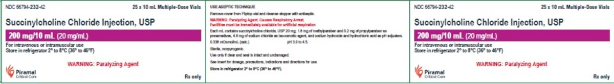 Succinylcholine Chloride 20 mg/mL Injection, 10 mL Multi-Dose Vial, 25 Vials/Pack