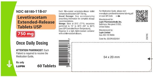LEVETIRACETAM 750MG ER TAB 60