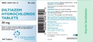 Diltiazem Hydrochloride — 30MG, Tablet, bottle of 100 tablets