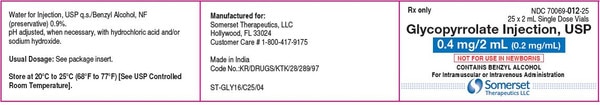 GLYCOPYRROLATE 0.4MG SDV 25X2ML