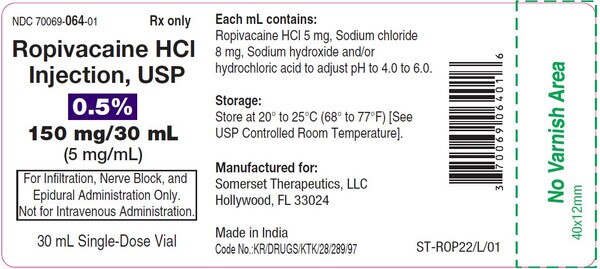 ROPIVACAINE HCL 0.5% 150MG SDV 30ML