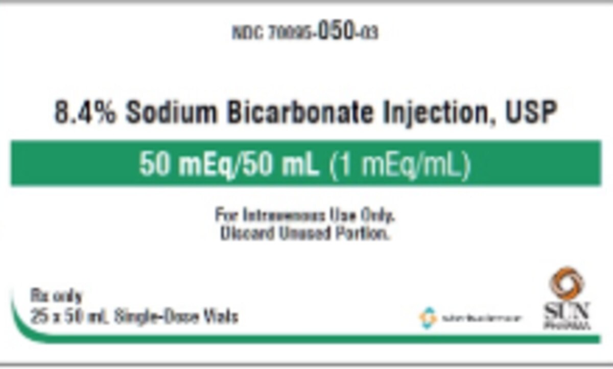Sodium Bicarbonate 8.4% Injection, 50 mL Vial, 25 Vials/Pack