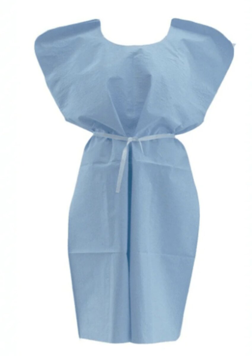 Graham Medical 3-Ply Tissue Gown, Blue, Medium/Large, 30 x 42 inches — 70222N
