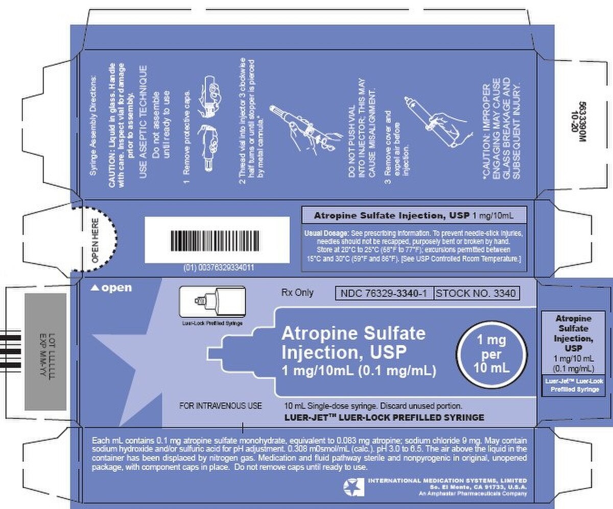 Atropine Sulfate Injection 1 mg/10 mL prefilled syringe