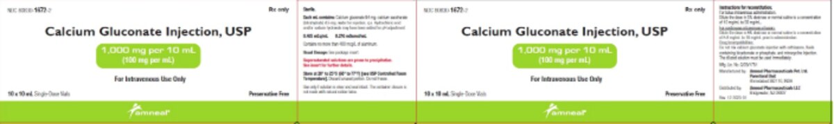 Calcium Gluconate 1,000 mg Injection, 10 mL Single-Dose Vial, 10 Vials/Pack