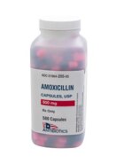 Amoxicillin — 500MG, Capsule, bottle of 500 capsules