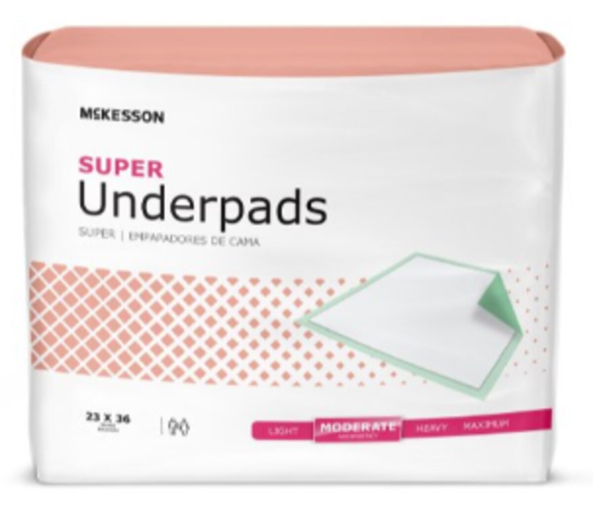 McKesson Moderate-Absorbency Underpad, 23 × 36 in, 120 Underpads/Pack